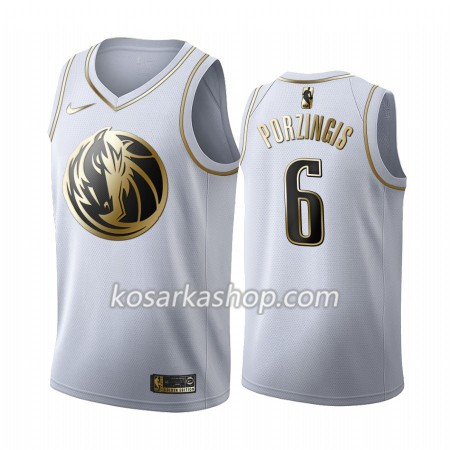 Dres Dallas Mavericks Kristaps Porzingis 6 Nike 2019-20 Bijela Golden Edition Swingman
